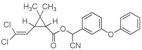 Strukturformel Cypermethrin eine Insekten abwehrende Substanz